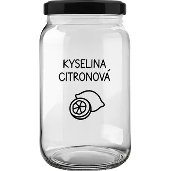 Sklenice Úklid pro klid Sklenice na kyselinu citronovou Velikost: 0,9 l, Typ písma: Tiskací