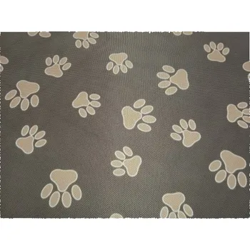 Impregnovaná látka, vzor tlapky na hnědém podkladu, látky, metráž II. JAKOST