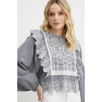 Dámská halenka Halenka Weekend Max Mara dámská, tmavomodrá barva, vzorovaná, 2515111011600 59X, vel. 34