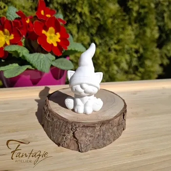 Velikonoční dekorace Atelier Fantazie - Figurka Trpaslík Kočička CXV - výška 6,5 cm