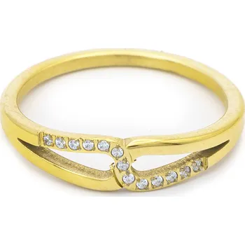Prsten BRUNOshop.cz Prsten KAPKY GOLD s kamínky Velikost: 7 (EU: 54 - 56)
