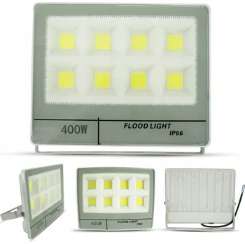 HALOGENOVÁ LED LAMPA 400W REFLEKTOR STAVEBNÍ ZAHRADNÍ SKLADOVÁ BÍLÁ NOVÁ