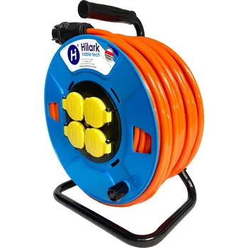 Napájecí kabel Prodlužovací Kabel na bubnu, zahradní Hilark 40 m, 4 ks, oranžový