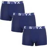 Styx 3PACK pánské boxerky sportovní guma tmavě modré (3G968) L