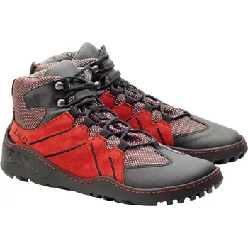 Pánská treková obuv ZAQQ EQIPE Waterproof 37-43 NAPPA/VELUR/MEMBRANE Hlazená i broušená kůže, nepromokavá podšívka Červená 39