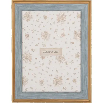 Rám na obraz Šedomodrý dřevěný fotorámeček Cadier L – na fotografii o průměru 15x20 cm