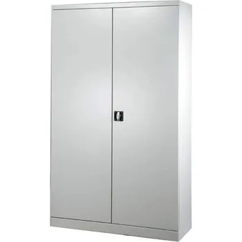 Dílenská policová skříň, dveře dvoukřídlé, v x š x h: 1990 x 1000 x 435 mm, nosnost police 60 kg, barva šedá RAL7035