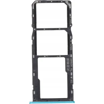 Šuplík / Držák SIM karty pro Realme C3 Dual SIM, modrý, originální (ORG)