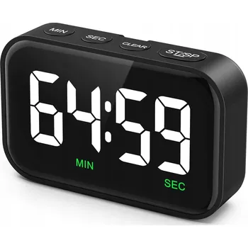 Hodiny Digitální Černé LED Kuchyňské Hodiny – Magnetický Časovač s Nastavením