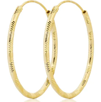 Náušnice NUBIS® Zlacené stříbrné náušnice kruhy 30 mm - NB-3070-30