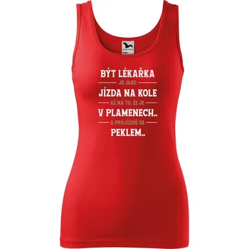 Dámské tílko s potiskem Být lékařka Velikost: XL, Barva: Červená