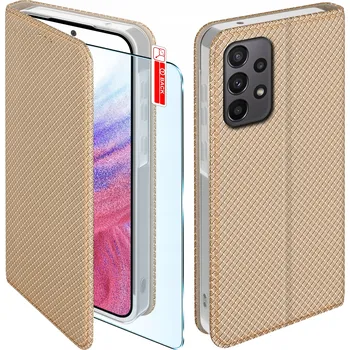 Pouzdro na mobilní telefon Flipové pouzdro KrainaGSM pro Samsung Galaxy A53 5G zlaté