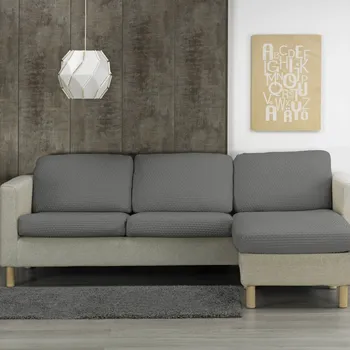 Napínací potah Blancheporte Žabičkovaný bipružný potah na pohovku s lenoškou šedá 45x50 cm