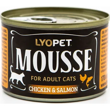 Krmivo pro kočku LYOPET Mousse pro kočky kuře & losos 170 g