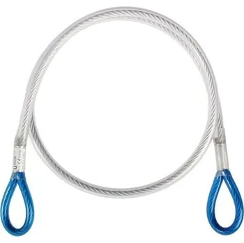 smyčka Kotvící smyčka Singing Rock Steel Lanyard "I" 130 cm Barva: stříbrná/modrá