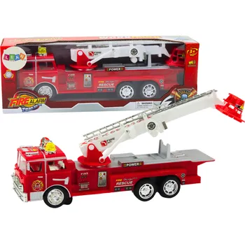 autíčko LEAN Toys Hasičské auto červené s ramenem, světla, zvuky