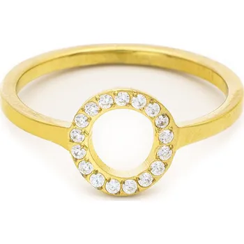 Prsten BRUNOshop.cz Prsten KROUŽEK GOLD s kamínky Velikost: 7 (EU: 54 - 56)