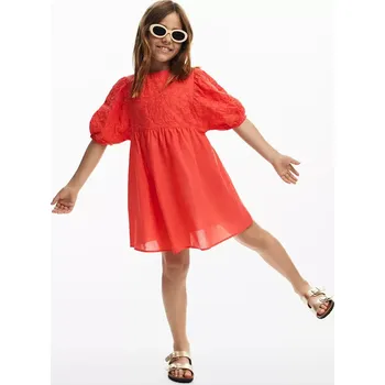 Dámské šaty Dětské bavlněné šaty Desigual oranžová barva, mini, 25SGVW06 23X, vel. 128