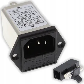 Elektrická zásuvka Napájecí Zásuvka s Pojistkou a EMI Filtrem 6A 250V