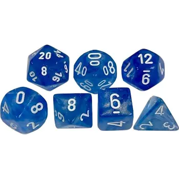 Příslušenství k deskovým hrám RPG kostky 7 ks Chessex Borealis Sky Blue/bílá