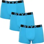 Styx 3PACK pánské boxerky sportovní guma světle modré (3G1169) L