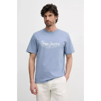 Pánské tričko Bavlněné tričko Pepe Jeans DUMAS TEE modrá barva, s potiskem, PM509769 05X, vel. XXL