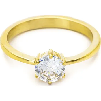 Prsten BRUNOshop.cz Zásnubní prsten GOLD s kamínkem Velikost: 7 (EU: 54 - 56)