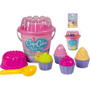 Hračka na písek Androni Sada na písek dortíky - střední - růžová