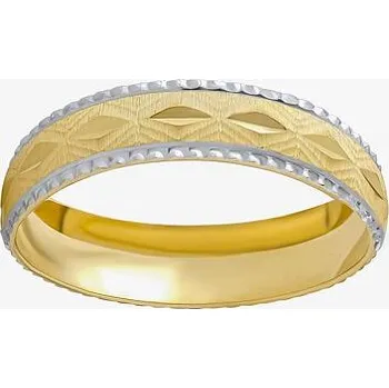 Prsten Snubní zlatý prsten Lysette ze žlutého a bílého 14kt zlata velikost obvod 56 mm FNNNB34RGYW-obvod 56 mm