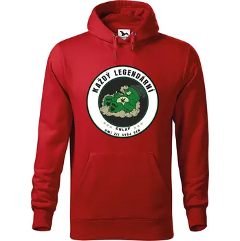 Pánská mikina DOBRÝ TRIKO Pánská mikina s potiskem Legendární chlap pohoda Velikost pánské mikiny: 4XL, Barva: Červená