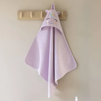 Blancheporte Dětská osuška s kapucí Jednorožec lila