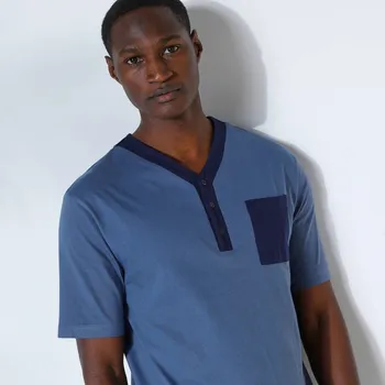 Pánská noční košile Blancheporte Pánská noční košile s tuniským výstřihem modrá 87/96 (M)