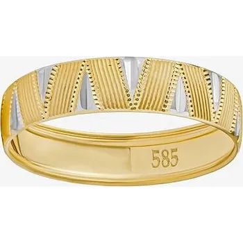 Prsten Snubní zlatý prsten Arleana ze žlutého a bílého 14kt zlata velikost obvod 57 mm FNNNB20RGYW-obvod 57 mm