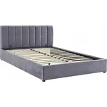 Dvoulůžková čalouněná postel Montreal Velvet 160x200 se zvedacím roštem šedá