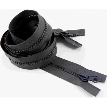 Protisměrný kostěný zip - délka (65 - 150 cm) - různé barvy 95 cm Šedá