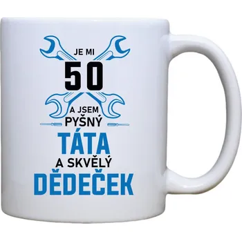 Keramický hrnek s potiskem Skvělý dědeček 50 Objem a motiv: 330 ml ouško srdce