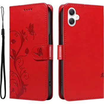 Pouzdro na mobilní telefon Flowery knížkové pouzdro na Samsung Galaxy A06 4G - červené