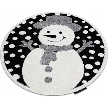 Koberec KOBEREC PRO DĚTI kulatý 120 cm SNĚHULÁK černý #GR4123