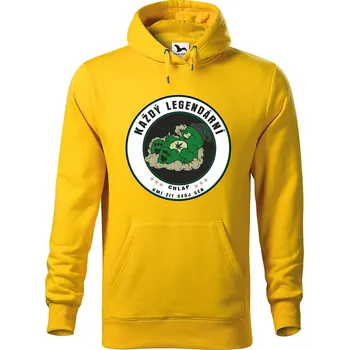 Pánská mikina DOBRÝ TRIKO Pánská mikina s potiskem Legendární chlap pohoda Velikost pánské mikiny: L, Barva: Žlutá