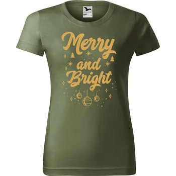 Dámské tričko Dámské tričko Merry and Bright Barva trička: Khaki - 09, Velikost: M