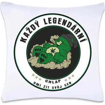 Dekorativní polštářek DOBRÝ TRIKO Polštář s potiskem 40 x 40 cm Legendární chlap pohoda Oboustranný tisk: NE