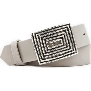 Opasek Dámský kožený pásek světle šedý (KDP86)