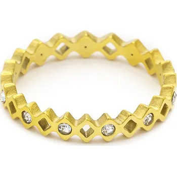 Prsten BRUNOshop.cz Jemný prsten s kamínky GOLD Velikost: 8 (EU: 56,5 - 58,5)