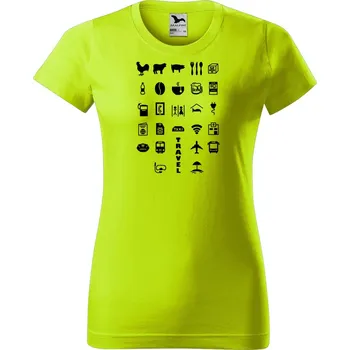 Dámské tričko Dámské tričko s potiskem Travel Barva trička: Limetková - 62, Velikost: 2XL