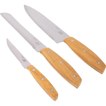 Kuchyňský nůž Sada nožů Bo-Camp Bethnal 3 pcs Barva: hnědá/stříbrná