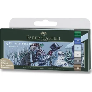 Popisovač Faber-Castell Pitt Artist Pen Brush Winter - 6, ks, odstín zima