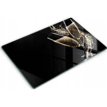 Obraz Dekorativní Krycí Deska z Tvrzené Sklo na Krájení 80x52 cm Skleničky na šampaňské