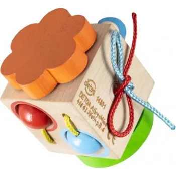 Dřevěná hračka Detoa ZÁBAVNĚ VZDĚLÁVACÍ KOSTKA