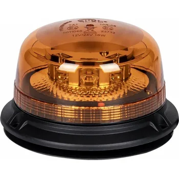 Žárovka PROFI LED maják oranžový 12-24V 8LED 18W magnet, ECE R65 136x92 mm