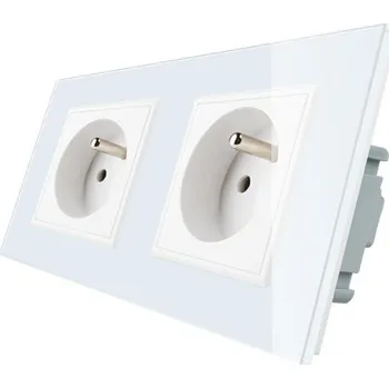 Elektrická zásuvka WELAIK Zásuvka skleněná dvojnásobná bílá